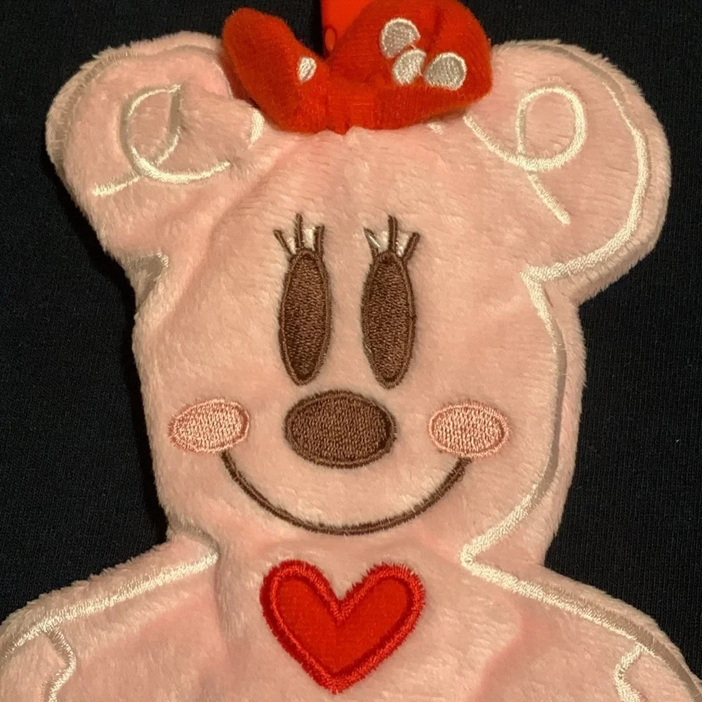 Tokyo Disneyland Minnie Mouse Plush Embroidered Zip Case Pouch Gingerbread